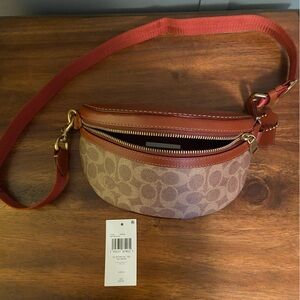 Coach Bethany Belt Bag in Signature and Leather